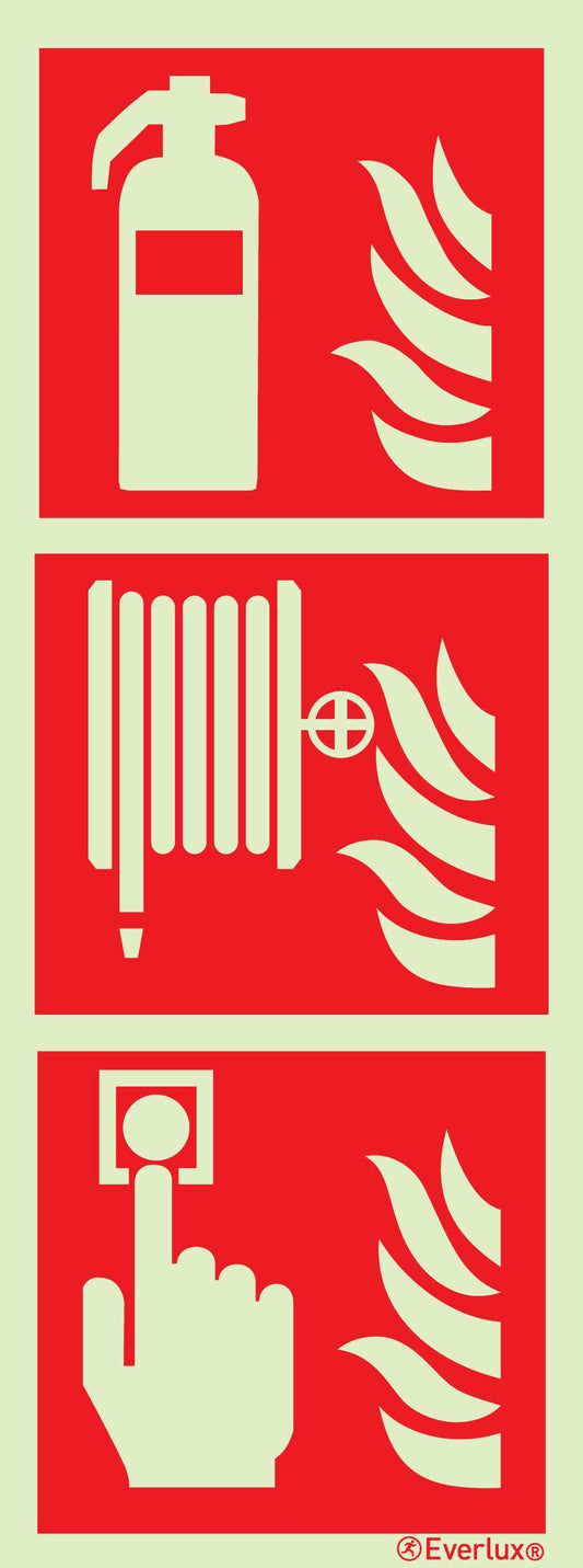 Brandschutzzeichen Feuerlöscher Löschschlauch Handalarmtaster