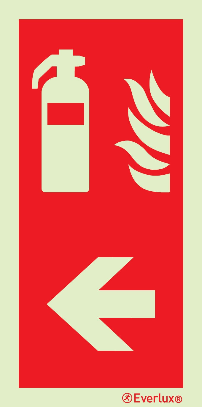 Brandschutzzeichen Feuerlöscher mit Pfeil