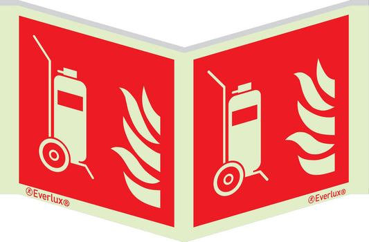 Brandschutzzeichen Winkelschild Fahrbare Feuerlöscher