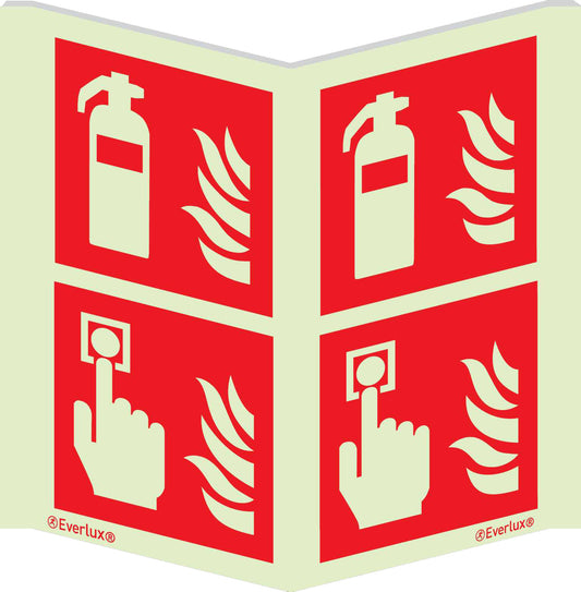Brandschutzzeichen Kombi Winkelschild