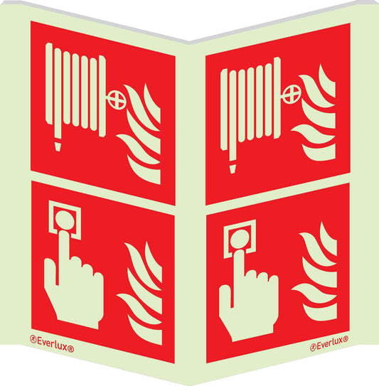 Winkelkombischild Löschschlauch/Handalarm